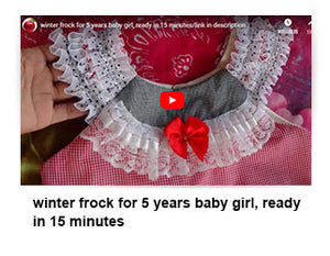 Winter frock for 5 years baby girl, ready in 15 minutes