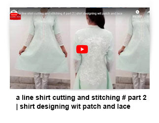 A line shirt cutting and stitching # part 2 | shirt designing wit patch and lace