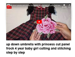 up down umbrella with princess cut panel frock 4 year baby girl cutting and stitching step by step