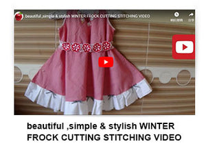 Beautiful ,simple & stylish WINTER FROCK CUTTING STITCHING VIDEO