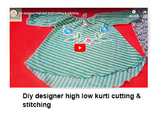 Diy designer high low kurti cutting & stitching