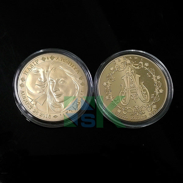Hasif personalized a coin as wedding gift