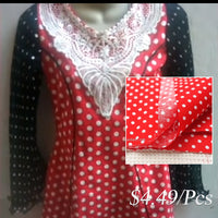 6 Design Stripe and Polka Dots Cotton Fabric 45*50cm
