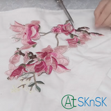 Plum Blossom Embroidery Patch DIY Iron-on Wintersweet Floral Patches 