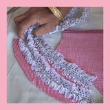 1Yard White Stripe 4cm Wide Lace Ribbon Garment DIY Accessory