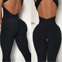 Sexy Women Backless Sports Gym Yoga Running Fitness Leggings Pants Jumpsuit Suit