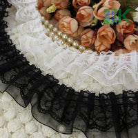 1Yard White Black Elastic Lace Ribbons Chiffon Lace Trims Fabric 