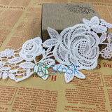 White Floral Lace Ribbons Water Soluble Lace Trim sell by yard