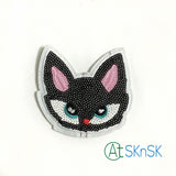 Black Fox Sequined Embroidered Patches 9.5*8CM