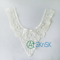 1PC/lot 36cm*36cm Plain White U Collar DIY Sew Handmade Stretch Lace Collar