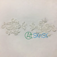 1Pair 3 Style White Lace Trim Flower for DIY Wedding Clothes Shirt Collar Decoration