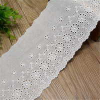 Hollow White Cotton Lace Wide 12cm Handmade DIY Garment