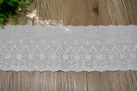 Hollow White Cotton Lace Wide 12cm Handmade DIY Garment