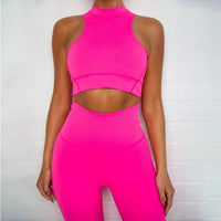 Fluorescent Fashion Slim Fitness Workout Bra Leggings Wear Sets Seamless Butt Lift Yoga Gym Activewear for Women
