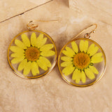 Chrysanthemum Sunflower Handmade Resin Earrings | Daisy Gold Dangle Korea Earrings | Gift for Mom|
