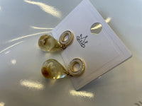 Teardrop Shape Flower Earring | Resin Earrings | Golden Frame Earrings | Daisy Earrings | Birth Flower Gift