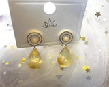 Teardrop Shape Flower Earring | Resin Earrings | Golden Frame Earrings | Daisy Earrings | Birth Flower Gift