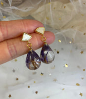 Pressed Flower Dangle Earrings | Floral Drop Earrings | Earrings Dangle | DIY Drop Earrings | Handmade Dangle Earrings | Push Back Earrings