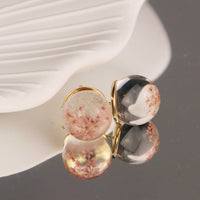 Dried flower earrings | Real flower personalized glass earrings | Gift for Her