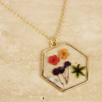 Mother's day gift | Natural Dried Resin flower necklace | Irregular geometric necklace |