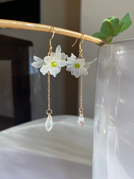 Acrylic Butterfly Love Flower dainty Earring | Handmade Floral Dangle Earrings for Mom|
