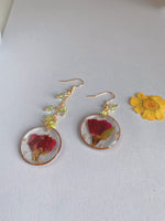 Handmade flower Earring | Gold dangle earring | Dried flower earing | Earrings to wear everyday | Popular earring for yourself