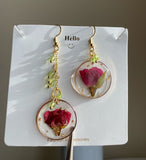 Handmade flower Earring | Gold dangle earring | Dried flower earing | Earrings to wear everyday | Popular earring for yourself