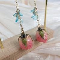 Pink Rose Handmade Dried Flower Earrings | Gift for her