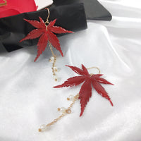 Red Maple Leaf Handmade Earrings | Gift for her | Mother's Day Gift|