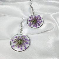 Purple Flower Handmade Dried Flower Earrings |  Real Pressed Flower Earrings | Mother's Day Gift|