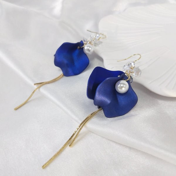 Blue Petal Stud Resin Earrings  | Gifts For Mom | Handmade Jewellery|