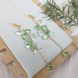 Gift For Mom | crystal Long Fringe Chain | Mermaid Teardrop Stud Earrings| Tassel Earrings