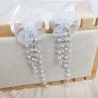 Personalised Gift | Long Tassel White Floral Pearl Earrings | Birthday Gifts|
