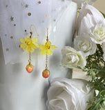 Strawberry dainty Earring | Flowers Handmade Floral Dangle Earrings for Mom| Korea Earrings