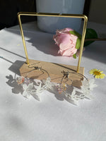 Acrylic Butterfly Love Flower dainty Earring | Handmade Circle Floral Earrings | Gift for Her | Dangle Earrings | Korea Jewelry for Mom|