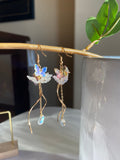Acrylic Butterfly Love Flower dainty Earring | Handmade Circle Floral Dangle Earrings | Korea Jewelry for Mom|
