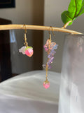 Acrylic Butterfly Love Flower Lily of the valley dainty Earring | Strawberry Shrink dink Handmade Floral Dangle Earrings for Mom|