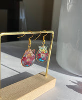 Acrylic Butterfly Love Flower dainty Earring | Real Flowers Resin Handmade Floral Dangle Earrings for Mom