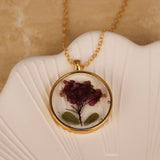 Purple Ammi Resin Dried Flower Necklace | Mother's Day Gift|