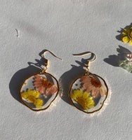 Colorful dried flower Earrings | Chrysanthemum Earrings | Mother's day | Gift for her | Japanese Earrings | Floral Earrings | Stud Earrings