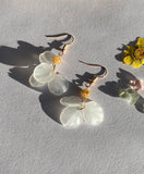 Flower dainty Earring | Handmade Floral Dangle Earrings | Korea Jewelry for Mom | Minimalist jewelry|