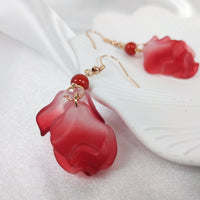 Mom Gift |  Rose Petal Earrings | Handmade Jewelry|
