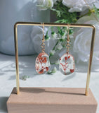 Handmade Red Dried Flower Resin Necklaces and Earrings | Floral Earrings | Real Flower Jewelry| Dangle Earrings