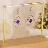 Pair of earring |  choice of 5 different flower glued earring | Dangle earring | long earring for mother's day gift|