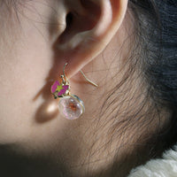 Pressed Flower Stub Earrings | Dry Pink Flower Push Back Earrings | Resin Floral Stub Earrings | Real Dried Flower Push Back Earrings Gift