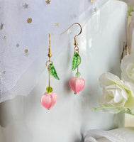 Tulip dainty Earring | Handmade Floral Dangle Earrings for Mom| Korea Earrings £ü14K filled hoop