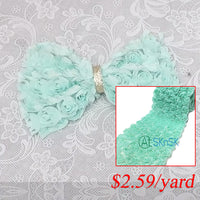 9cm Wide 3D Flower Lace Ribbons Ivory Blue Green Rose Lace Trim