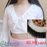 1Yard White Black Elastic Lace Ribbons Chiffon Lace Trims Fabric 